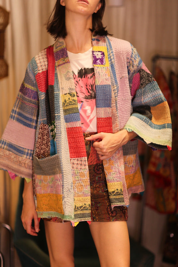 KANTHA KIMONO KINA VALERIA - sustainably made MOMO NEW YORK sustainable clothing, bestseller slow fashion