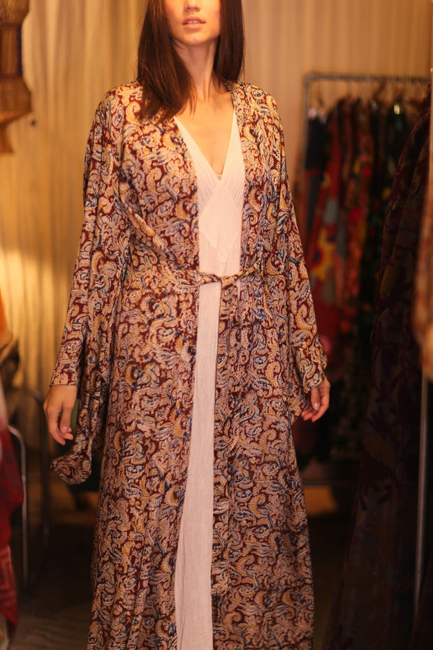 SILK WING KIMONO PINA IVAN - sustainably made MOMO NEW YORK sustainable clothing, kimono slow fashion