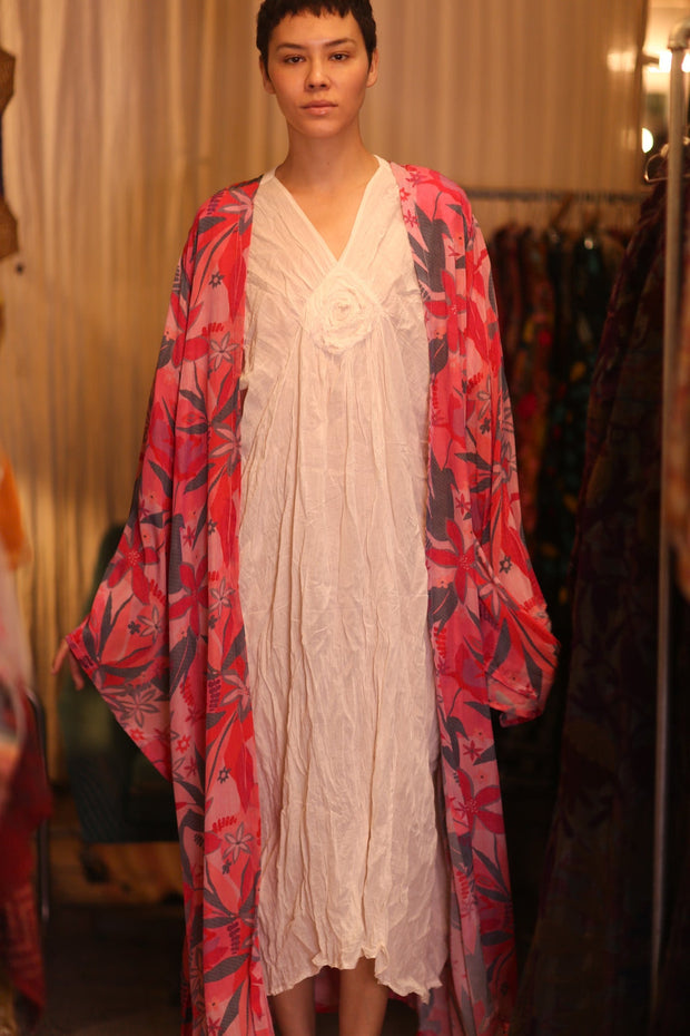 SILK WING KIMONO PINA NEO - sustainably made MOMO NEW YORK sustainable clothing, kimono slow fashion