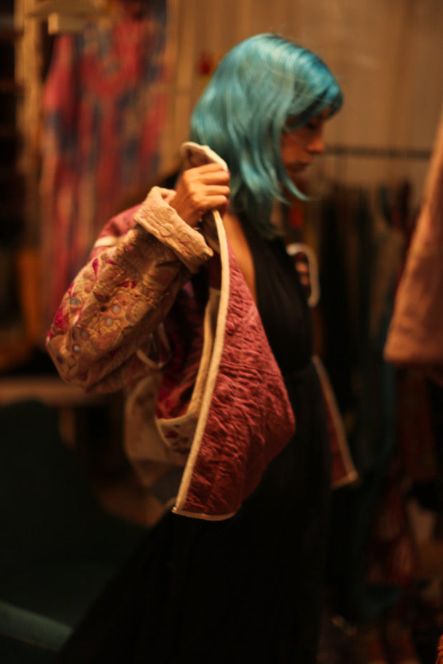 VINTAGE ANTIQUE FABRIC JACKET DEFNE - sustainably made MOMO NEW YORK sustainable clothing, bestseller slow fashion